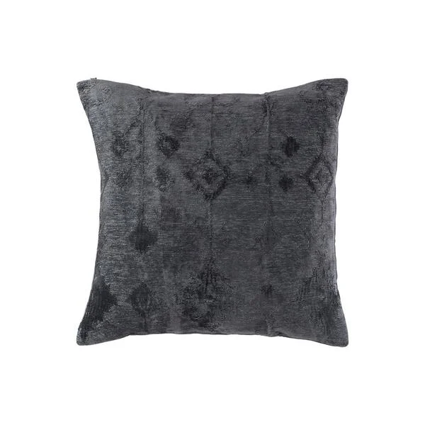 Benzara 20 x 20 Cotton Accent Pillow with Ikat Pattern, Set of 4, Slate Gray