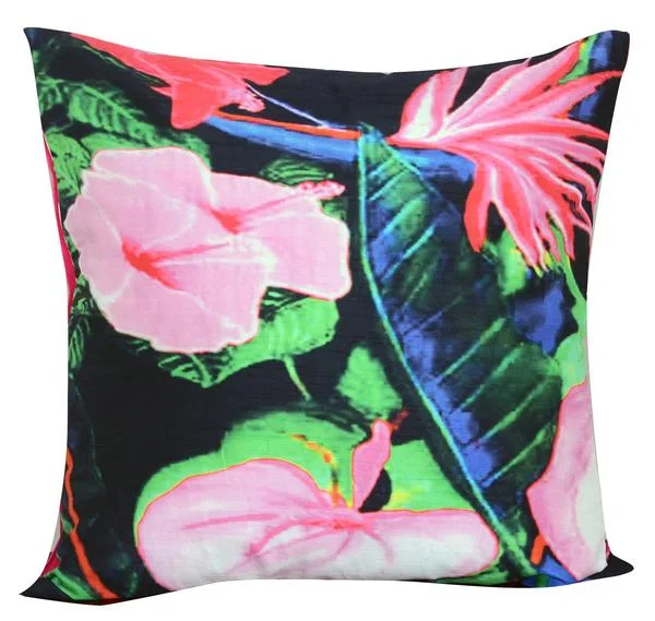 Benzara 20 X 20 Inch Polyester Pillow With Tropical Digital Print, Set of 2, Multicolor