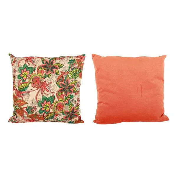 Benzara 22 X 22 Inch Pillow with Intricate Floral Embroidery, Set of 2, Multicolor