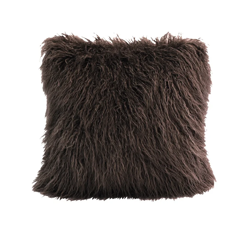 HiEnd Accents Mongolian Faux Fur Pillow