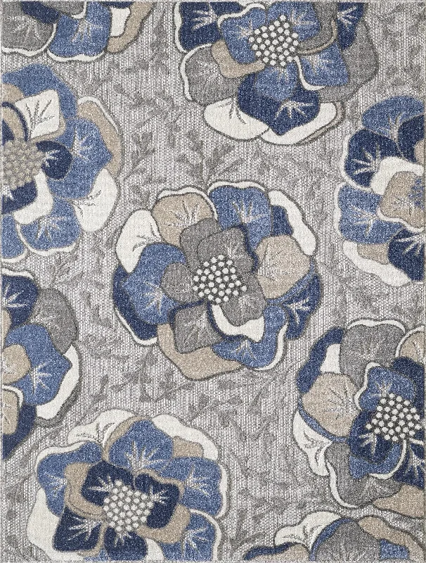 Calla 6935 Grey/Blue Flora Rug