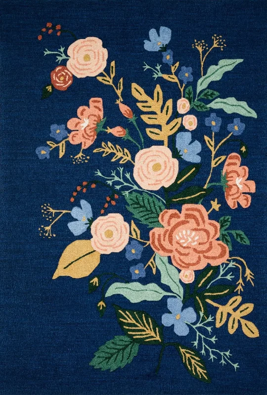 Les Fleurs by Rifle Paper Co LES-04 Indigo/Multi Rug