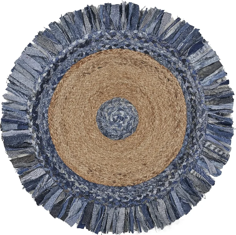 Natural Jute Lr03380 Denim Blue/Natural Rug