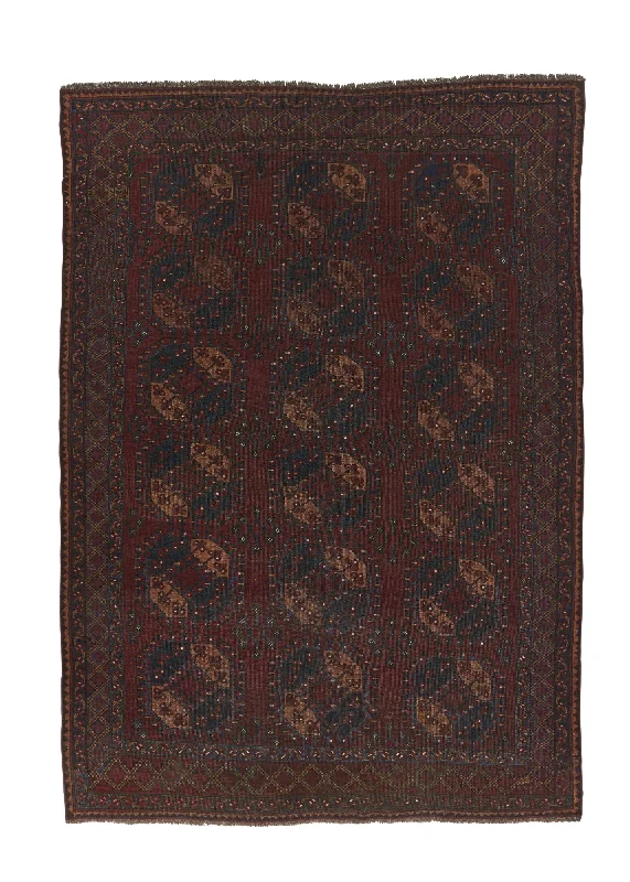 Oriental Rug Afghan Handmade Area Tribal 6'8"x9'6" (7x10) Red Ersari Design #21509