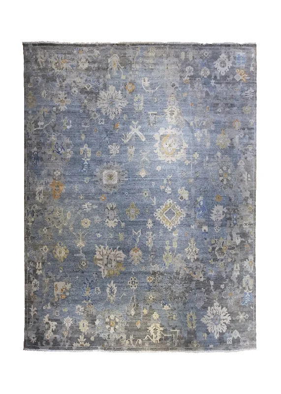 Oriental Rug Indian Handmade Area Transitional 12'1"x14'9" (12x15) Yellow/Gold Floral Design #A34752