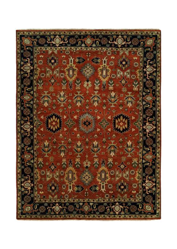 Oriental Rug Indian Handmade Runner Transitional Tribal 2'6"x9'9" (3x10) Red Geometric Kazak Design #A28969