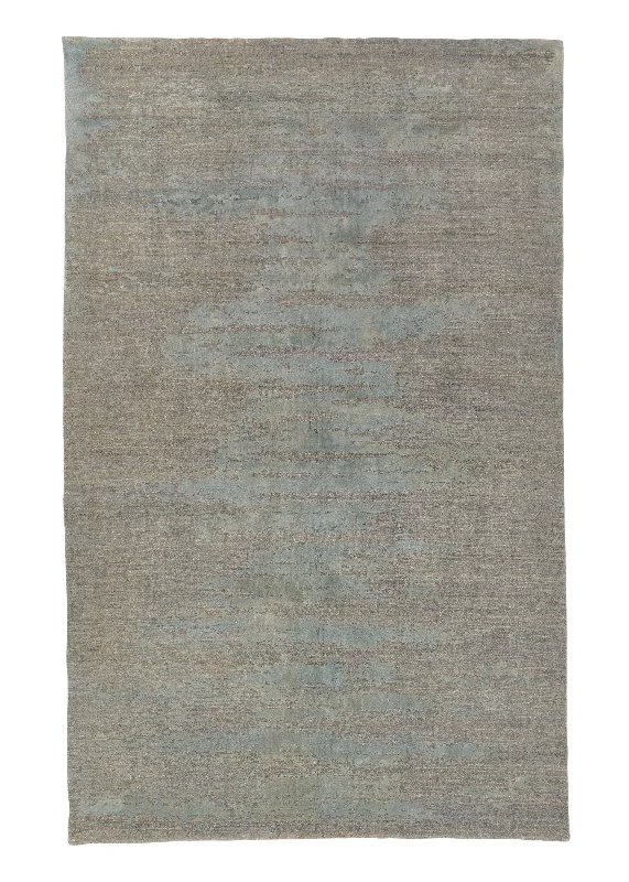 Oriental Rug Pakistani Handmade Area Modern Neutral 4'11"x7'10" (5x8) Gray Blue Open Design #35113