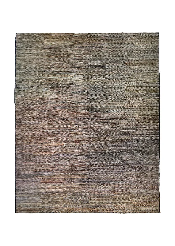 Oriental Rug Pakistani Handmade Area Transitional 9'11"x12'6" (10x13) Brown Stripes Gabbeh Design #A34828