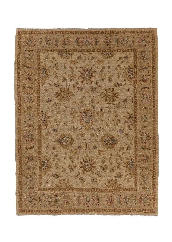 Oriental Rug Pakistani Handmade Area Transitional 5'1"x6'5" (5x6) Whites/Beige Yellow/Gold Floral Design #35315