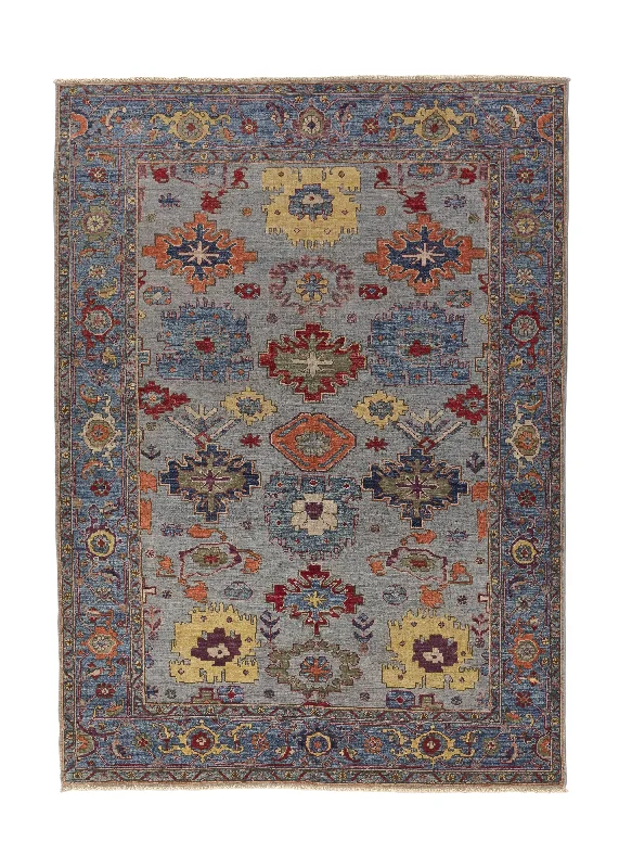 Oriental Rug Pakistani Handmade Area Transitional 4'11"x6'9" (5x7) Blue Oushak Design #35566