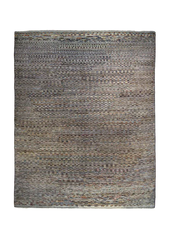 Oriental Rug Pakistani Handmade Area Transitional 8'4"x10'0" (8x10) Multi-color Stripes Gabbeh Design #A34868