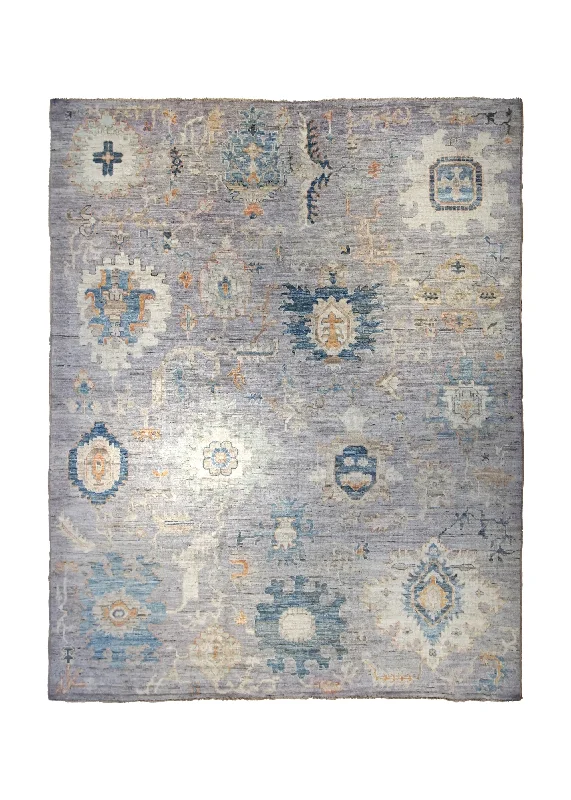 Oriental Rug Pakistani Handmade Area Transitional Neutral 9'5"x11'8" (9x12) Whites/Beige Blue Oushak Design #A34971