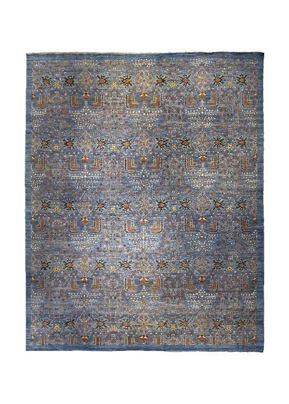 Oriental Rug Pakistani Handmade Area Transitional Tribal 11'11"x14'10" (12x15) Blue Floral Bakhshayesh Design #A34959