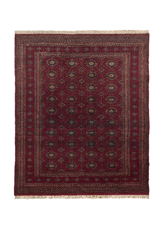 Oriental Rug Pakistani Handmade Area Tribal 8'0"x10'0" (8x10) Red Bokhara Design #35482