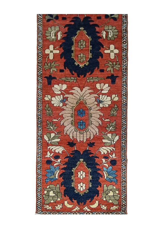 Oriental Rug Pakistani Handmade Runner Transitional 2'9"x10'3" (3x10) Red Serapi Geometric Design #A29980