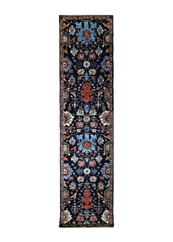 Oriental Rug Pakistani Handmade Runner Transitional 2'9"x11'2" (3x11) Blue Heriz Design #A34800