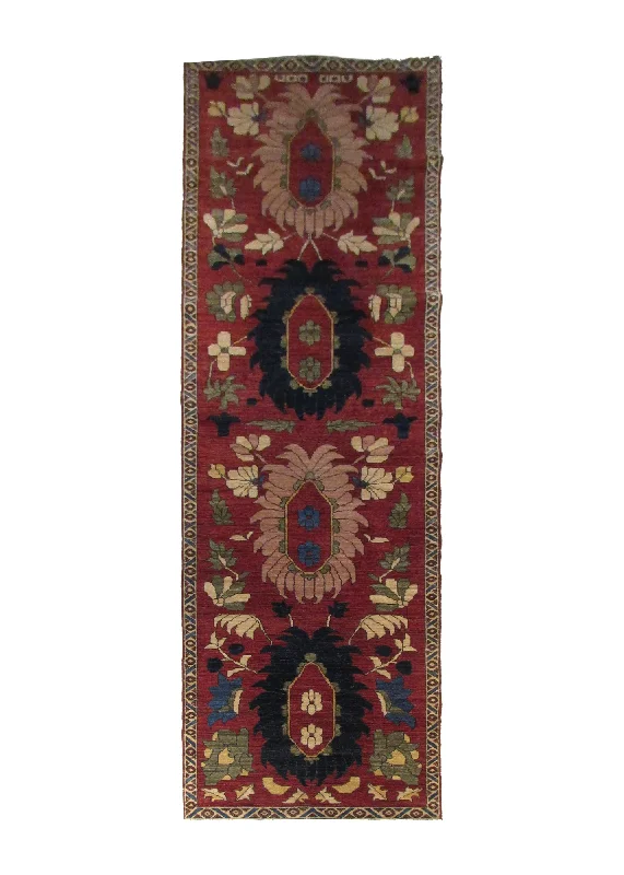 Oriental Rug Pakistani Handmade Runner Transitional Tribal 2'6"x9'11" (3x10) Red Serapi Geometric Design #A29320