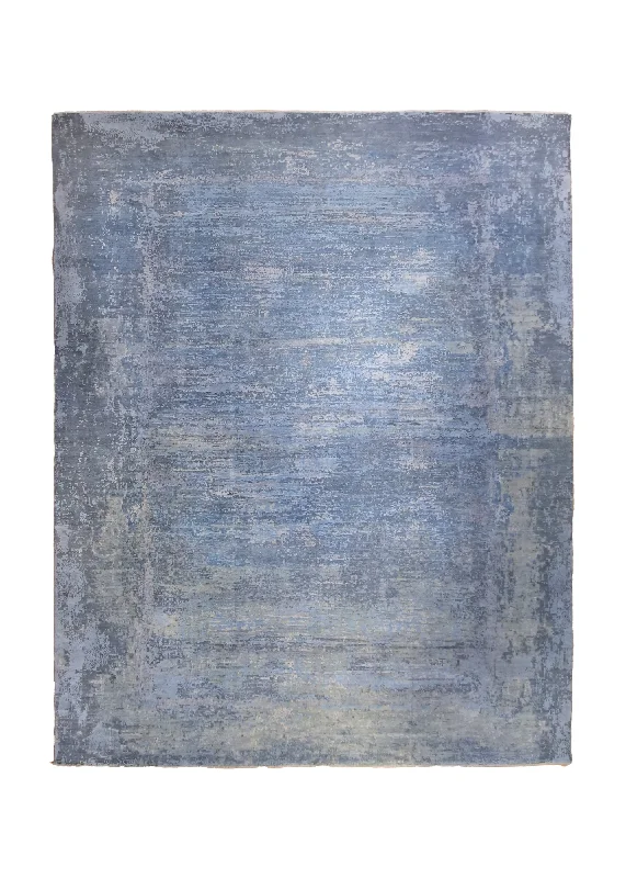 Oriental Rug Pakistani Handmade Area Modern Neutral 11'8"x14'7" (12x15) Gray Blue Abstract Splatter Design #A34763