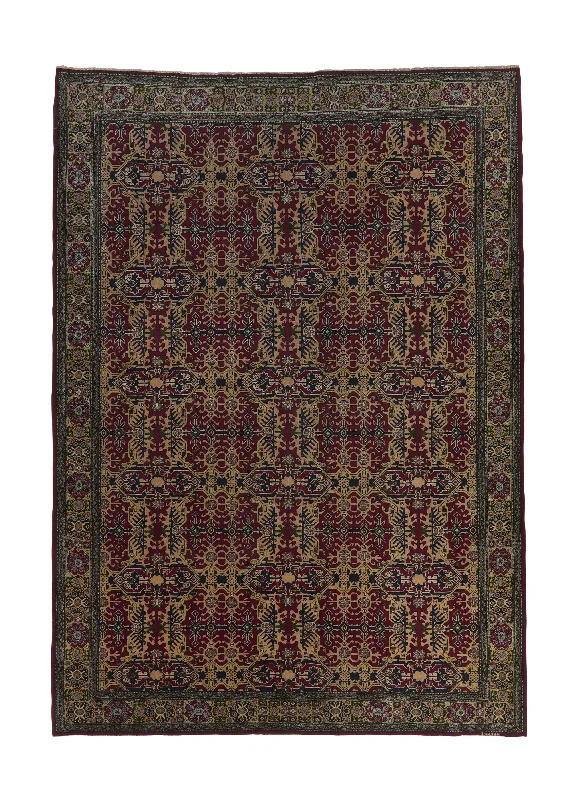 Oriental Rug Turkish Handmade Area Tribal Traditional 6'8"x9'4" (7x9) Red Geometric Design #34905