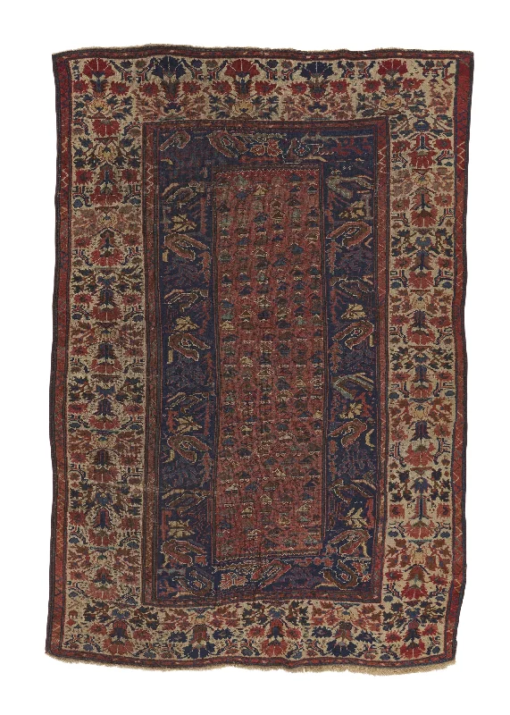 Persian Rug Afshar Handmade Area Antique Tribal 5'5"x8'2" (5x8) Orange Blue Geometric Design #21539