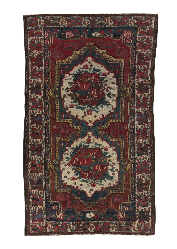 Persian Rug Bakhtiari Handmade Area Antique Tribal 5'8"x10'3" (6x10) Red Gol Farang Design #32760