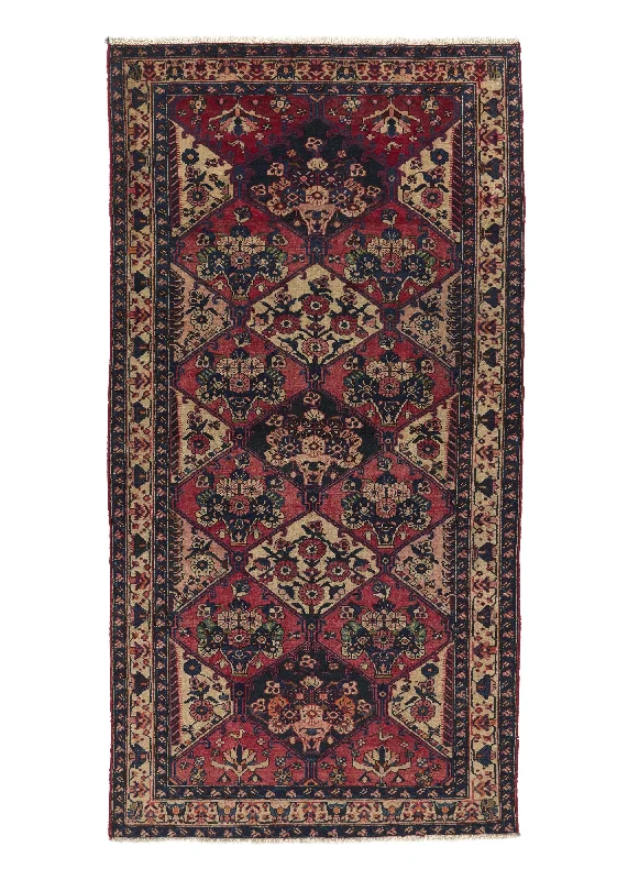 Persian Rug Bakhtiari Handmade Area Tribal 5'3"x10'0" (5x10) Red Garden Design #17718