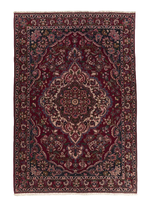 Persian Rug Bakhtiari Handmade Area Tribal 6'11"x10'2" (7x10) Red Floral Design #35480