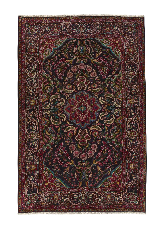 Persian Rug Bakhtiari Handmade Area Tribal 6'11"x10'7" (7x11) Multi-color Red Floral Design #17687