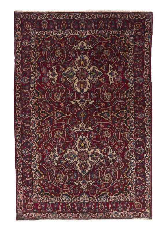 Persian Rug Bakhtiari Handmade Area Tribal 6'8"x10'9" (7x11) Red Floral Design #18560