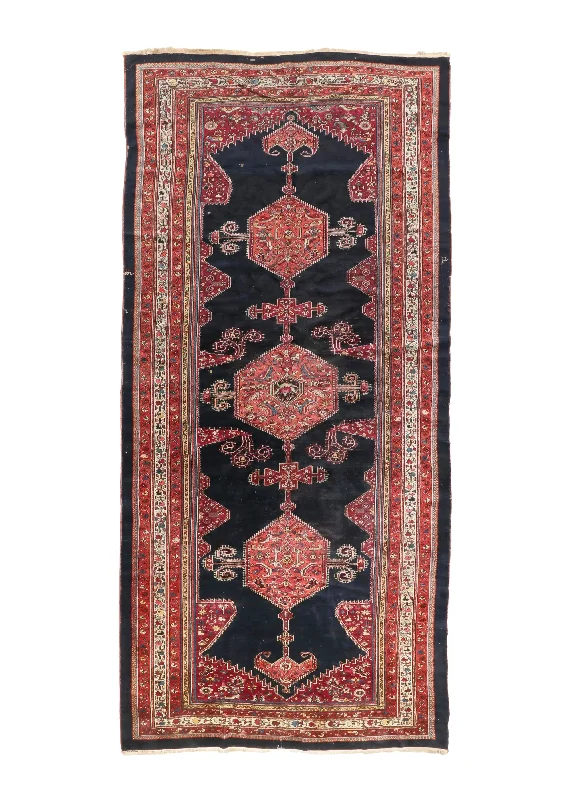 Persian Rug Bijar Handmade Area Antique Traditional 6'7"x14'0" (7x14) Red Blue Geometric Design #A34749