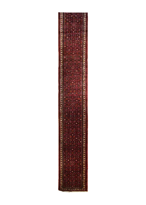 Persian Rug Hossein Abad Handmade Runner Tribal 2'7"x19'5" (3x19) Red Geometric Design #A26290