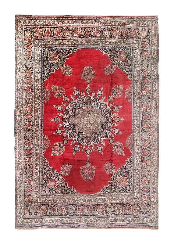 Persian Rug Khorasan Handmade Area Antique Traditional 20'0"x30'0" (20x30) Red Open Floral Design #A34743