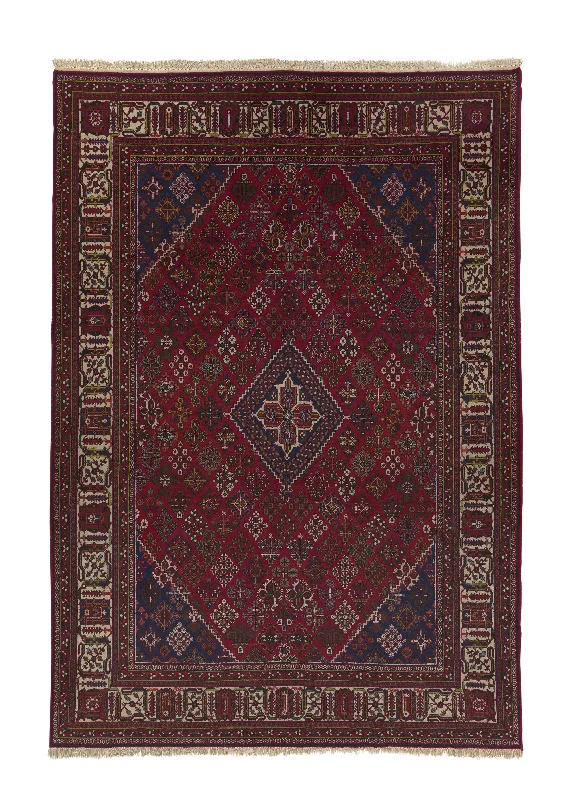 Persian Rug Khosrabad Handmade Area Tribal 7'0"x10'1" (7x10) Red Geometric Design #17608