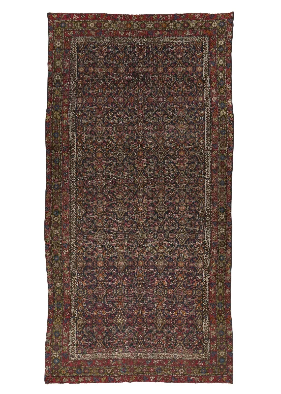 Persian Rug Malayer Handmade Area Antique Tribal 5'7"x11'0" (6x11) Orange Blue Herati Design #19993