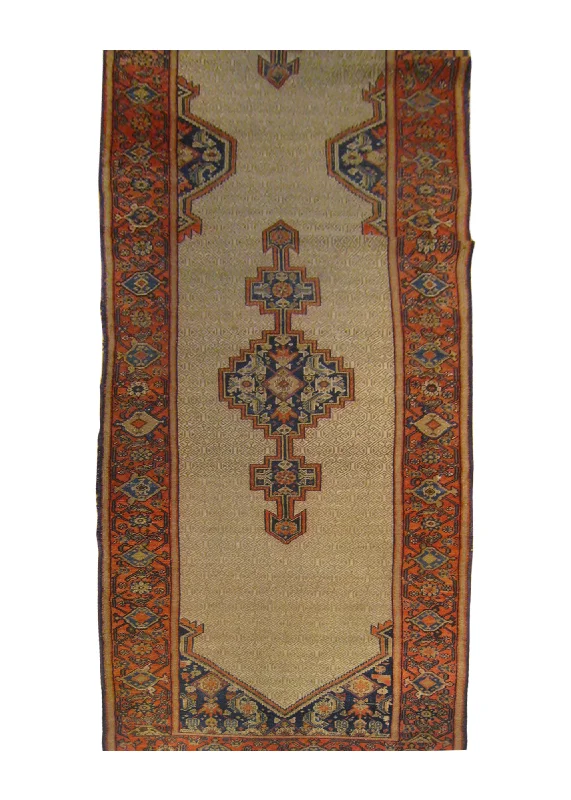 Persian Rug Sarab Handmade Runner Tribal Antique 3'6"x16'2" (4x16) Whites/Beige Red Geometric Design #A26661