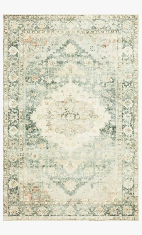 Rosette Ros-08 Teal/Ivory Rug