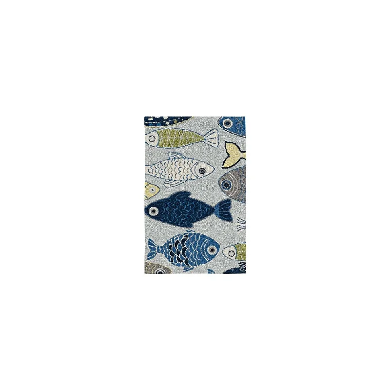 Sonesta 2010 Sea Of Fish Light Blue Rug