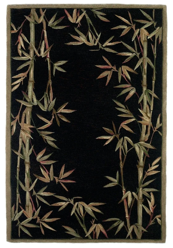 Sparta 3147 Bamboo Border Black Rug