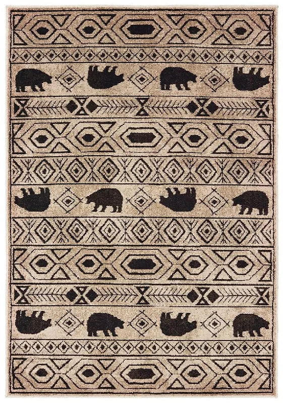 Woodlands 9651A Ivory Black Rug