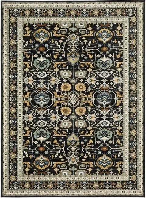 Zephyr 92118 90166 Amphora Black Rug