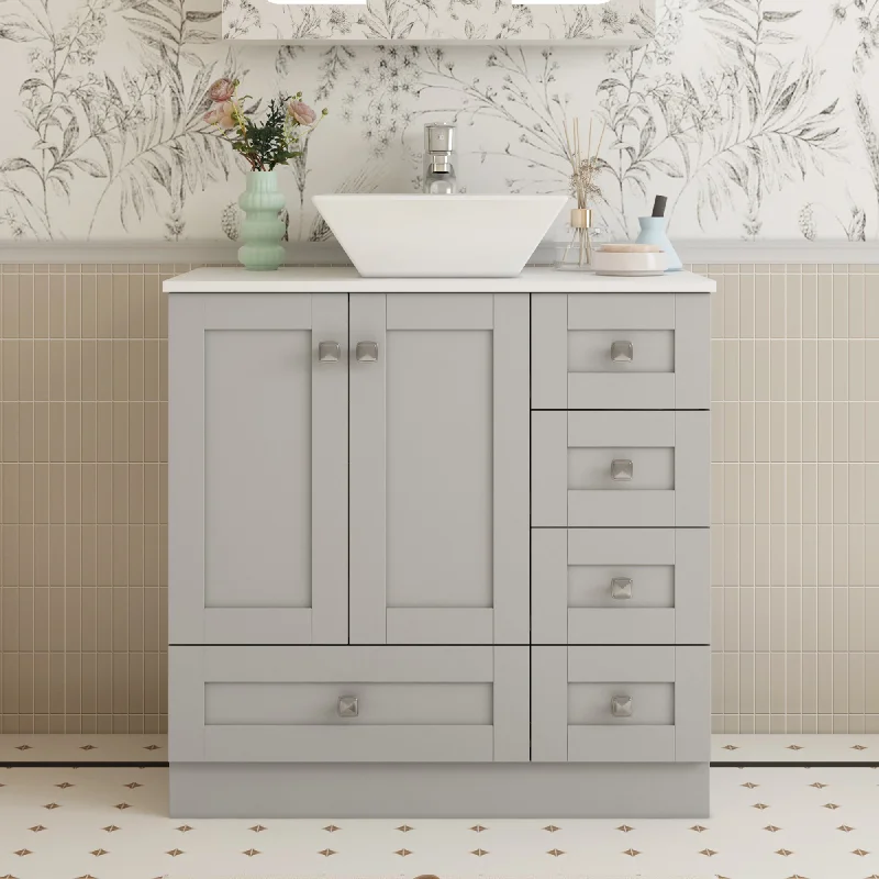 30'' Single Bathroom Vanity with Manufactured Wood Top