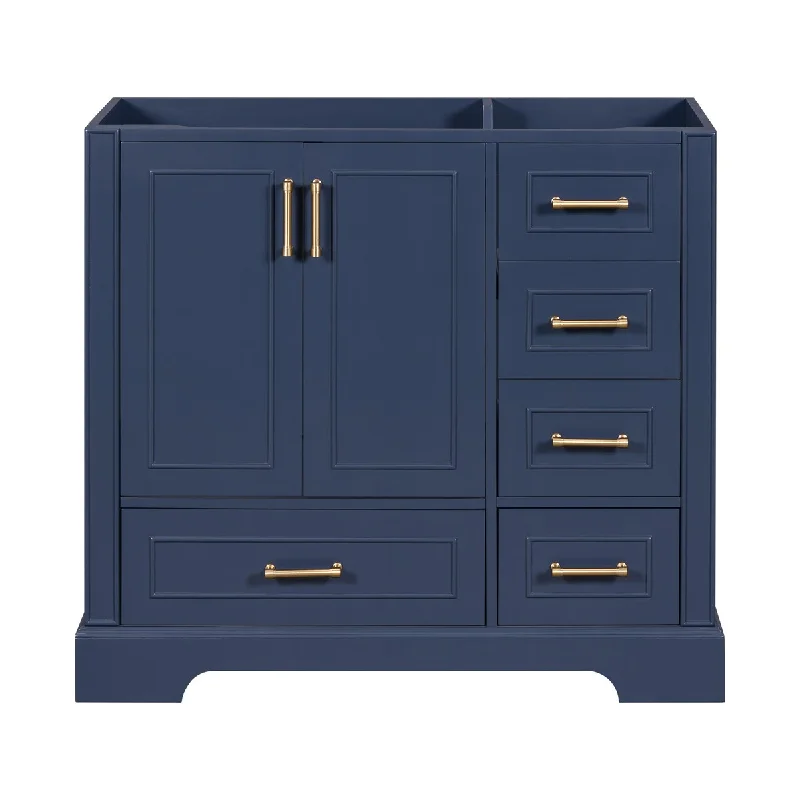 35.4 in. W Bath Vanity Cabinet with Four Drawers and Two Doors(Sink not included)