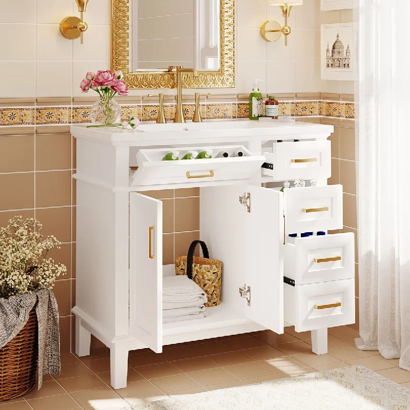 36-inch Bathroom Vanity with Resin Sink by Harper&Bright Designs