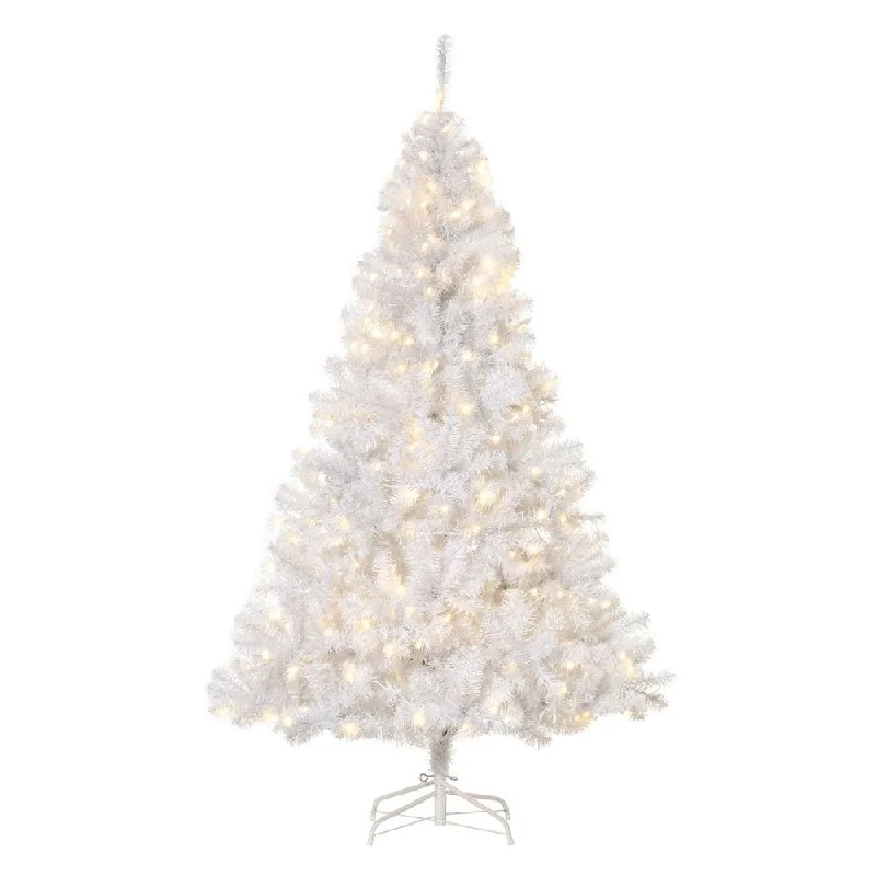 6 ft. White Pre-Lit LED Douglas Fir Christmas Tree with 250 LED Warm White Lights - $40