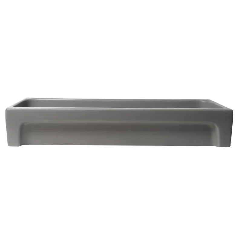 ALFI brand AB48TRGM 48" Grey Matte Above Mount Fireclay Bathroom Trough Sink