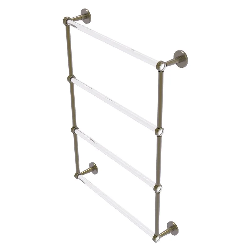 Allied Brass Clearview Collection 4 Tier Ladder Towel Bar with Grooved Accents