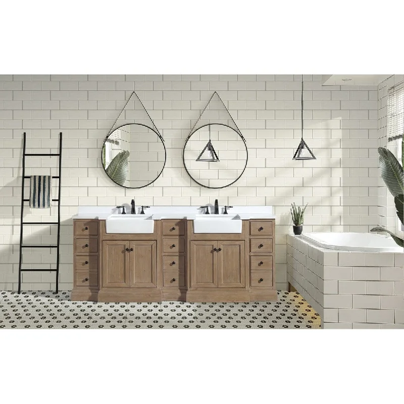 Ari Bath Kelly 84" Bathroom Vanity, Weathered Fir