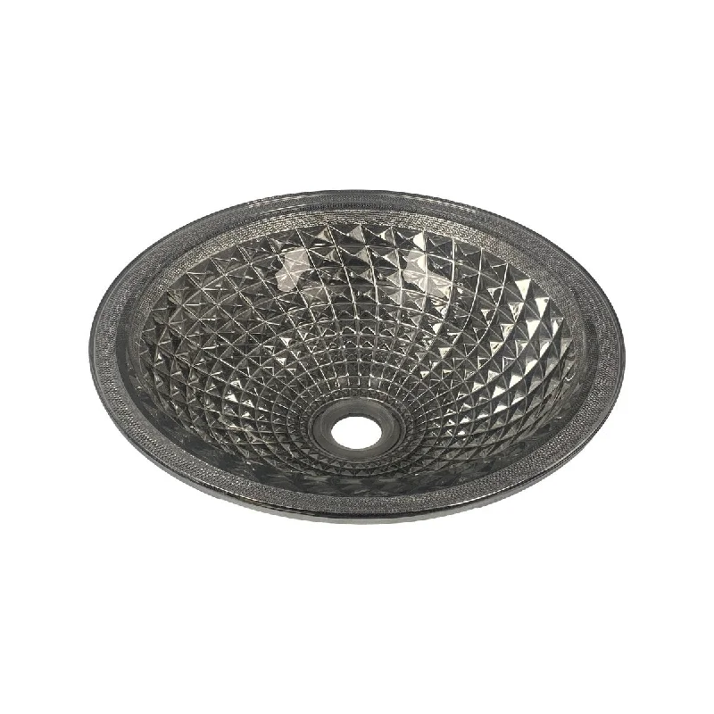 Conch Tempered Glass Circular Vessel Bathroom Sink - 16"