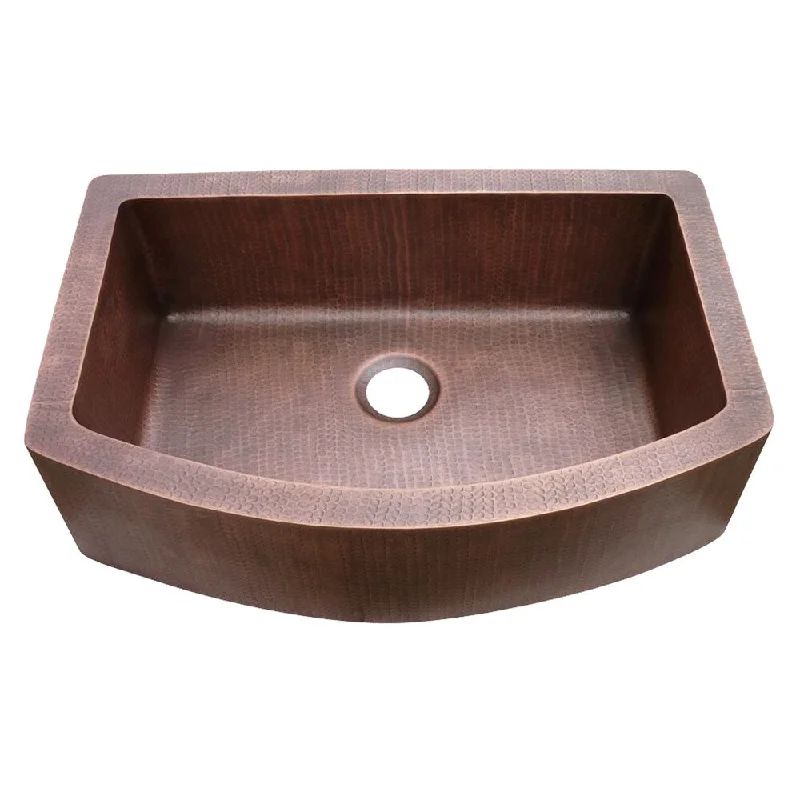 Copper Farmhouse Curved Apron Sink