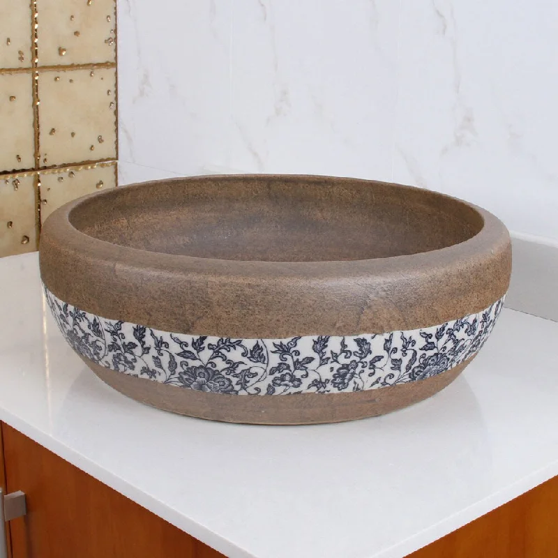 ELIMAX'S 2005 Sandstone Glaze Pattern Porcelain Ceramic Bathroom Vessel Sink